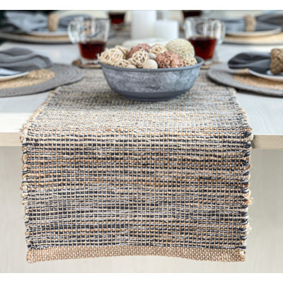 Gingham Table Runner | Greige